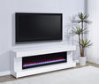 Close-up of crystal ember bed with adjustable LED flame colors