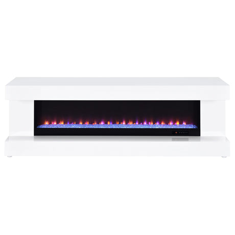 Detail of 4mm tempered glass firebox framing the flames