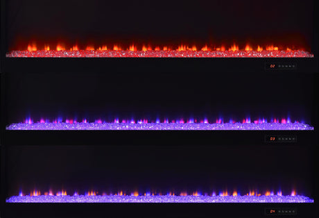 Remote control for flame colors and speaker functions