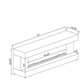Mallory grey high gloss TV stand with fireplace and Bluetooth speaker frontal view