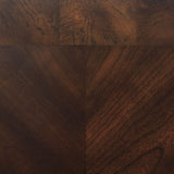 Corner details of Laney end table glass top and legs