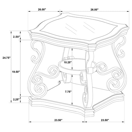 Middle wooden shelf storage on coffee table