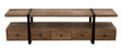 Otto 70 inch mango wood TV stand media console in brown, front view