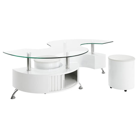 Buckley coffee table white high gloss front angle