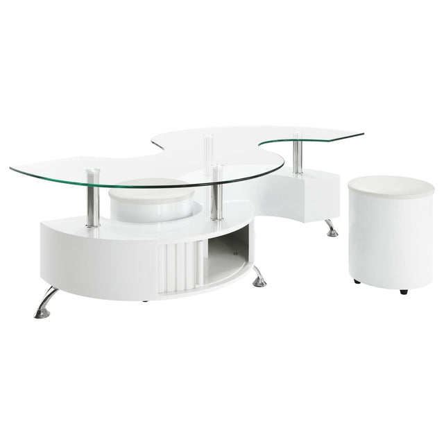 Buckley coffee table white high gloss front angle