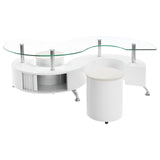 Buckley coffee table and stools set side view