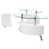 Buckley coffee table tempered glass top close-up