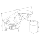 Buckley coffee table set with stools angled view