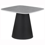 Black conical metal base detail on Eason coffee table