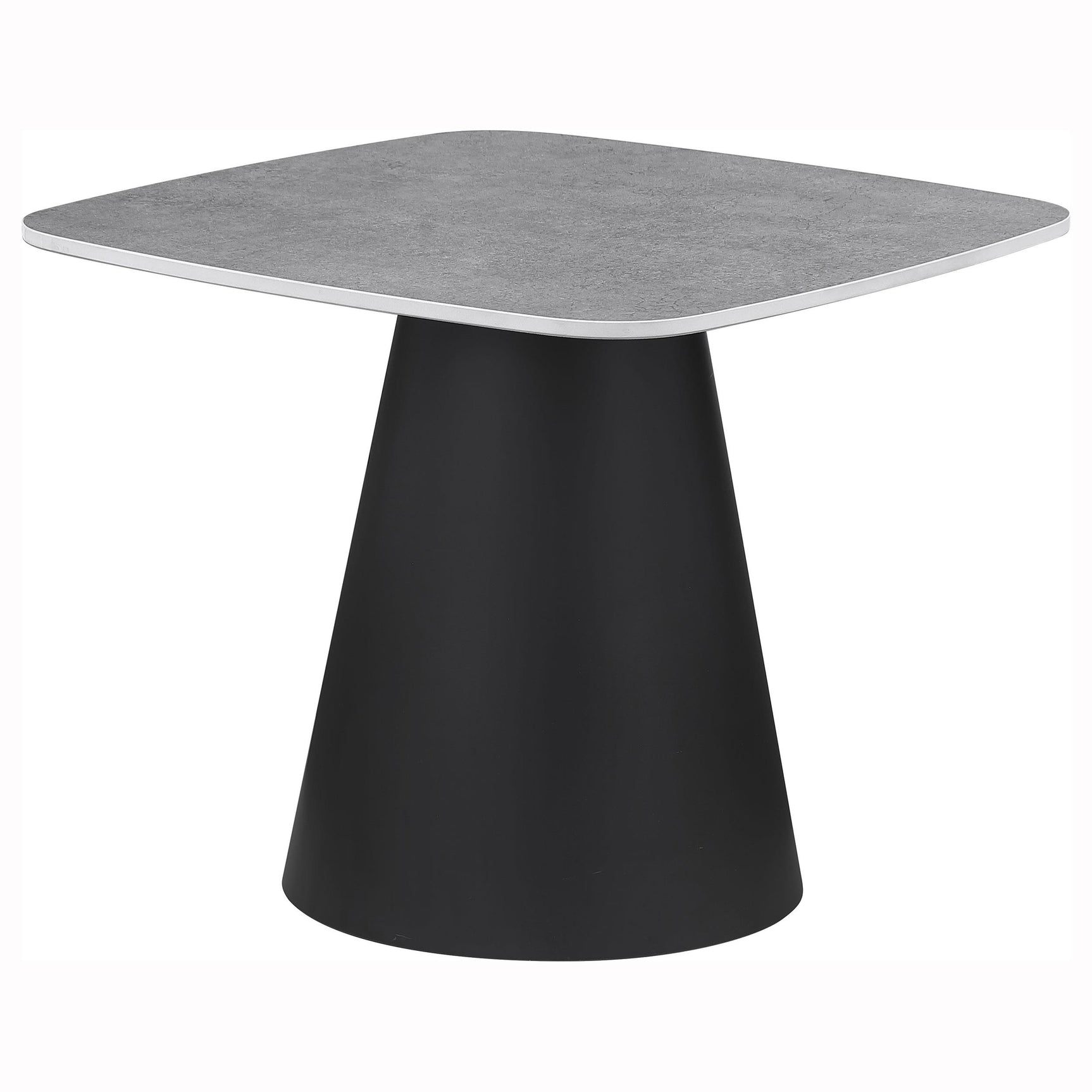 Black conical metal base detail on Eason coffee table