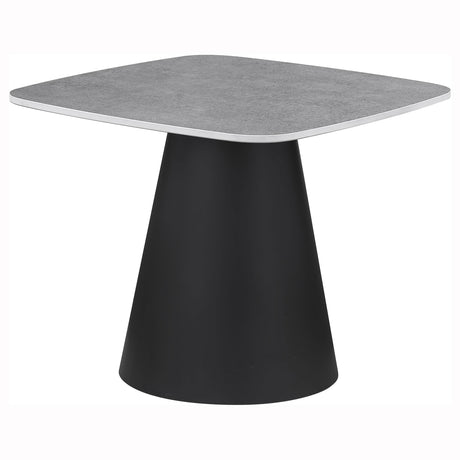 Black conical metal base detail on Eason coffee table