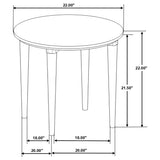 Tables arranged together showing height difference