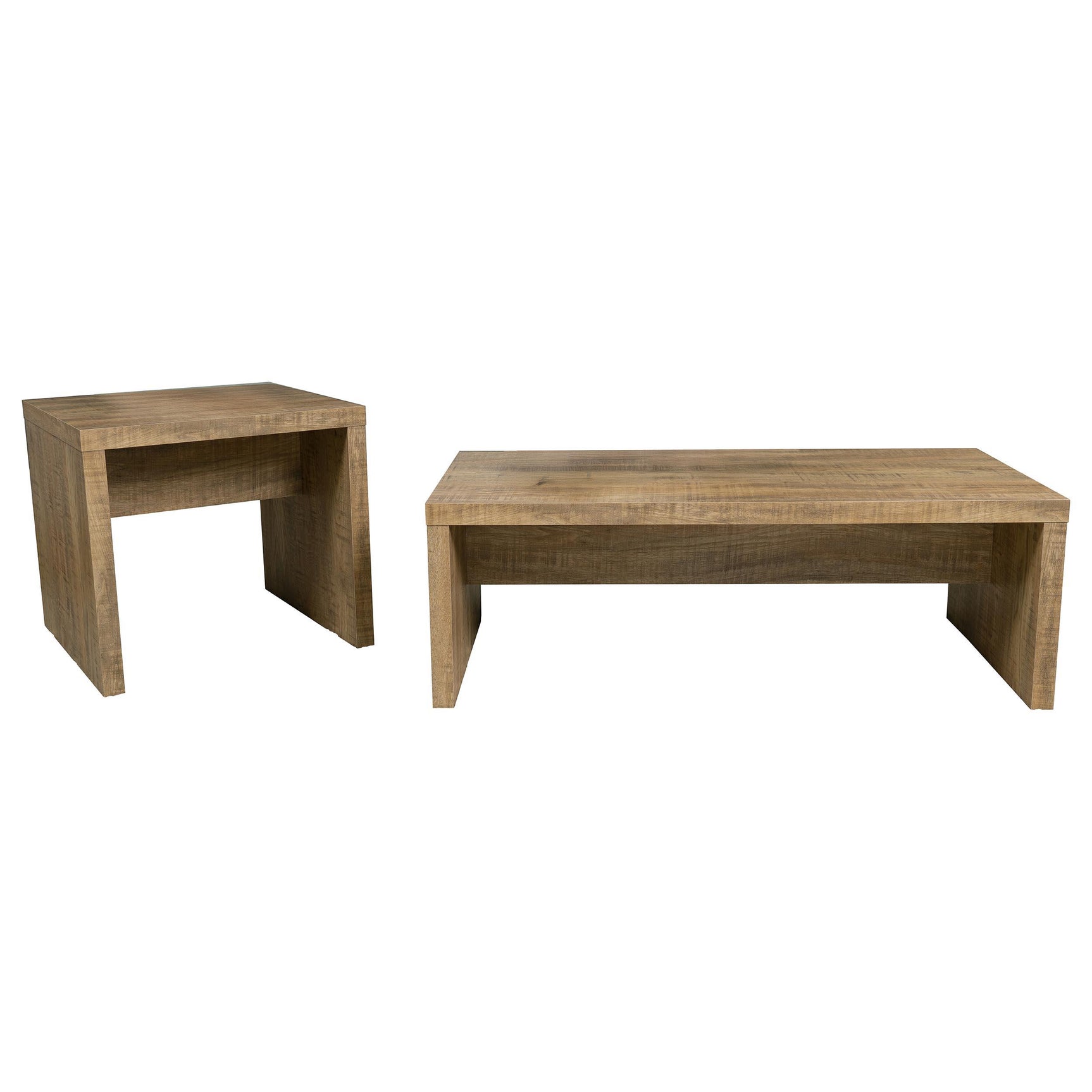 Side view of Lynette mango coffee and end table set