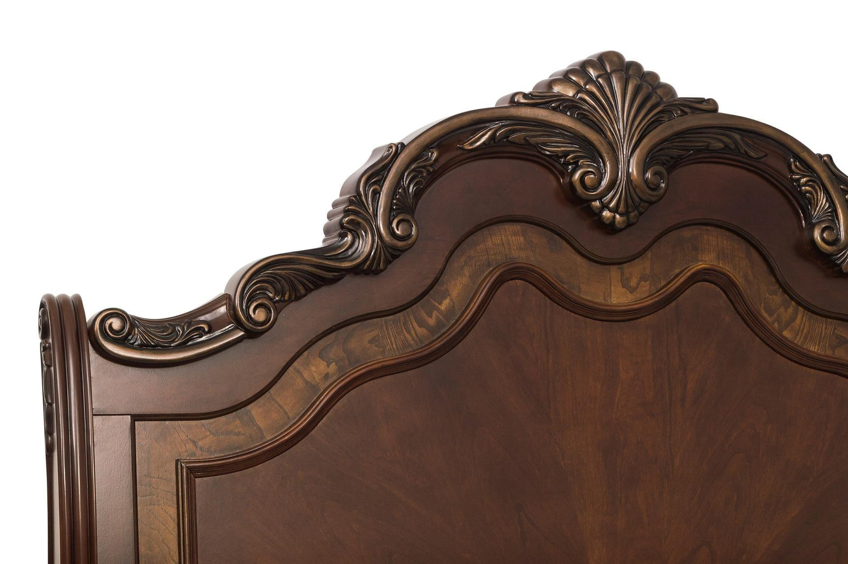 Deryn Park Cherry Modern Sleek Traditional Solid Hardwood Sleigh Bedroom Set - Ella Furniture