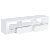 Top view of Jude high gloss white TV console
