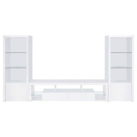 Back view of Jude TV console with cable management