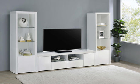 Jude TV Stand high gloss white front angle