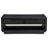 Close-up of burnished black finish