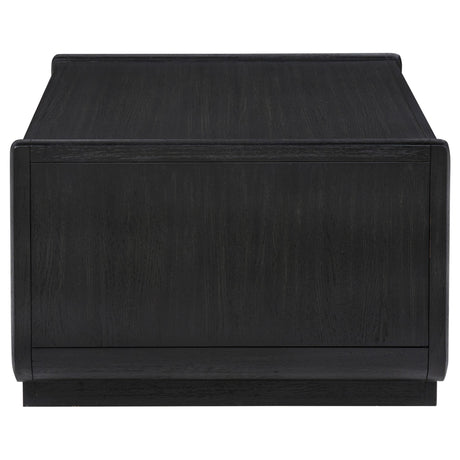 Leandro coffee table showing drawer storage detail