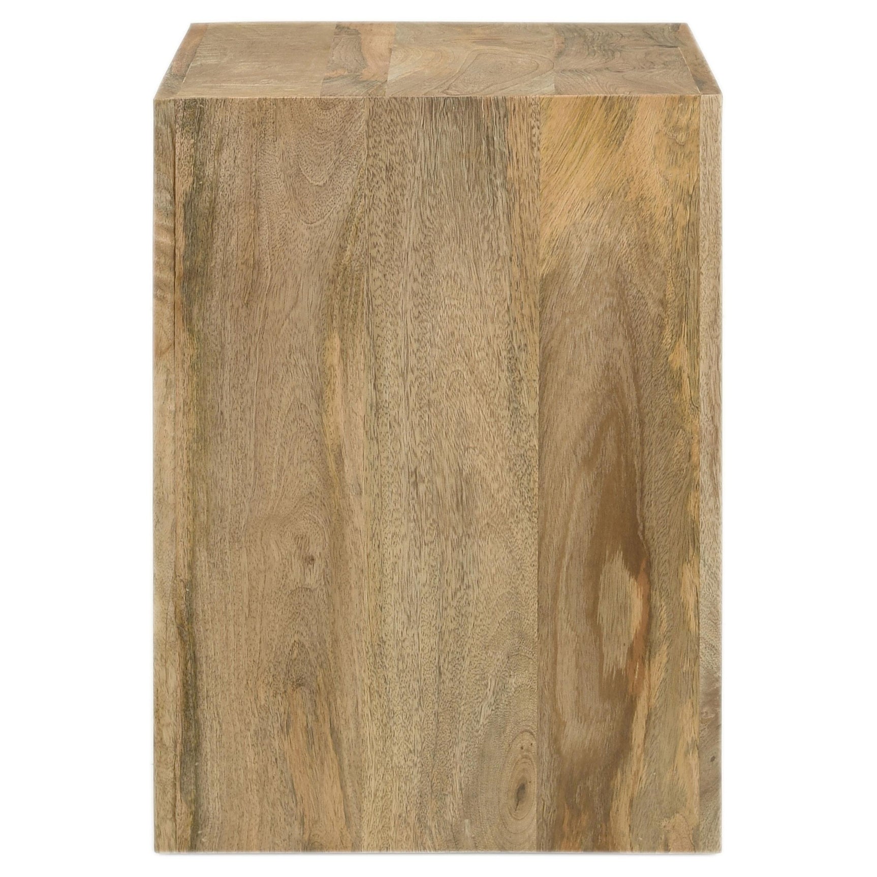 Benton end table showing storage shelf under tabletop