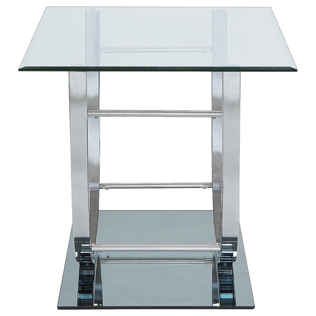 Mirrored base detail on Danville end table
