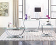 Danville U-Shaped Sofa Table with Clear Tempered Glass Top and Chrome Legs