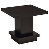 Reston coffee table tiered geometric design cappuccino finish