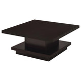 Reston coffee table side view leg design cappuccino