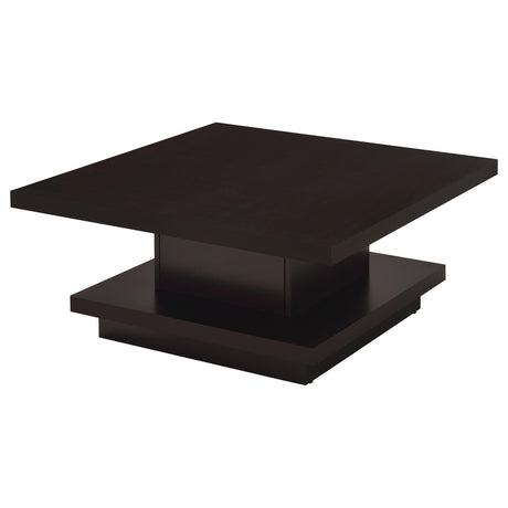 Reston coffee table side view leg design cappuccino