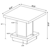 Reston 3-piece Square Coffee and End Table Set Cappuccino