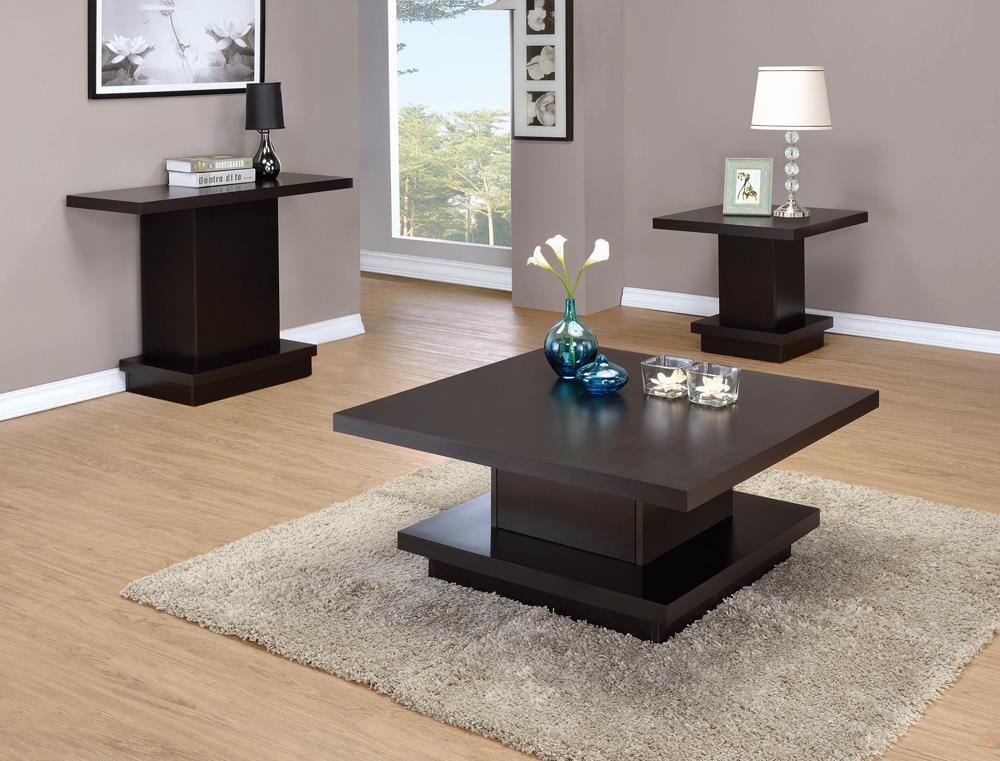 Reston Pedestal Sofa Table Cappuccino - Ella Furniture