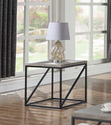 Birdie Square End Table Sonoma Grey - top view highlighting wood grain