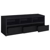 Close up of drawer hardware on Rutland TV stand