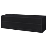 Close-up of plastic glide underneath Rutland TV stand
