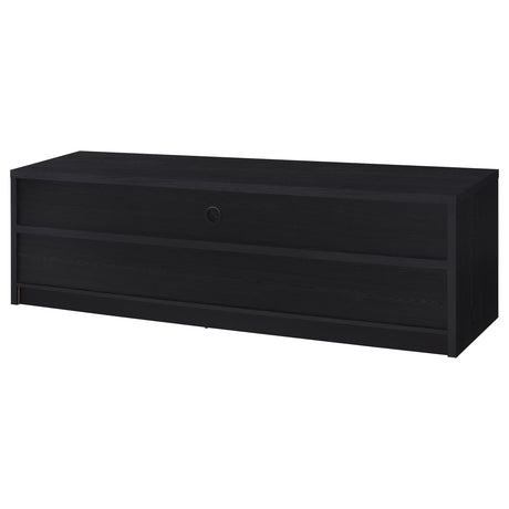 Close-up of plastic glide underneath Rutland TV stand