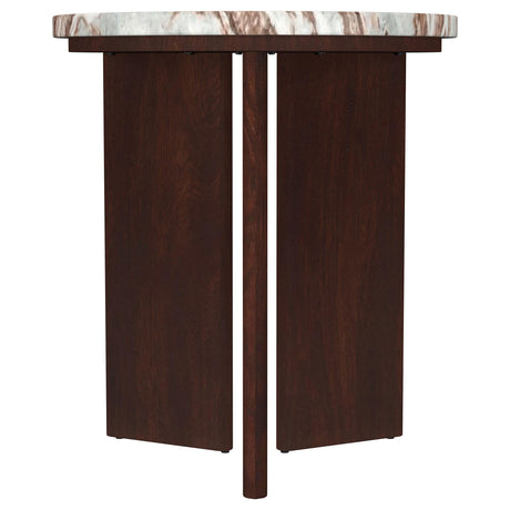 Jenna end table with round marble top
