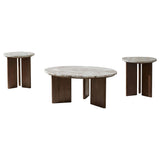 Close-up of Jenna coffee table marble top with natural striations