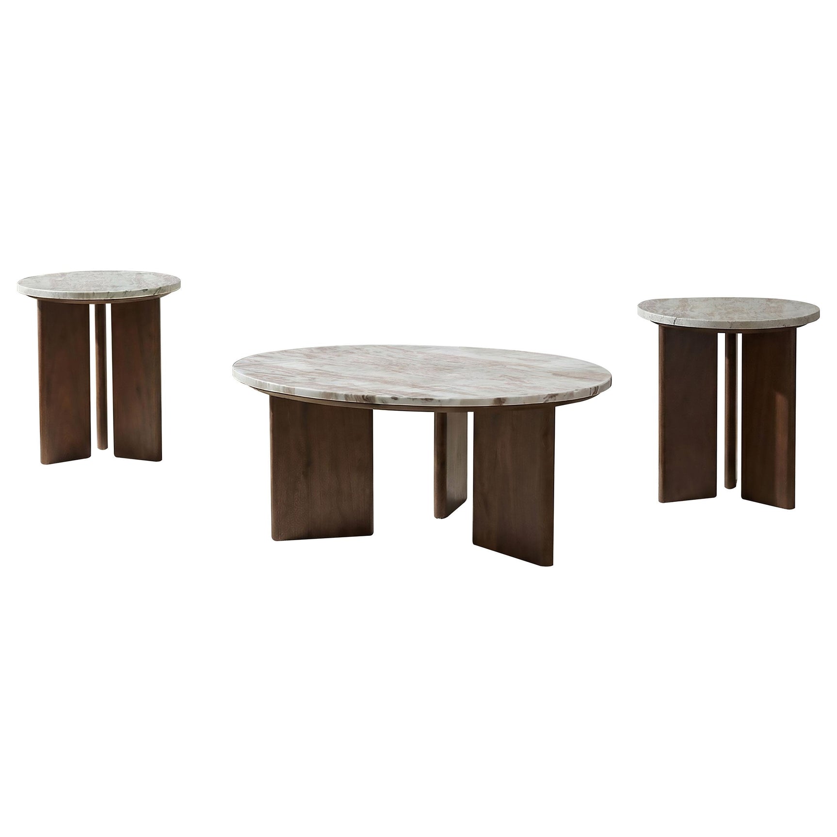 Close-up of Jenna coffee table marble top with natural striations