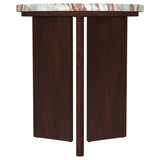 Top view of Jenna coffee table highlighting round marble surface