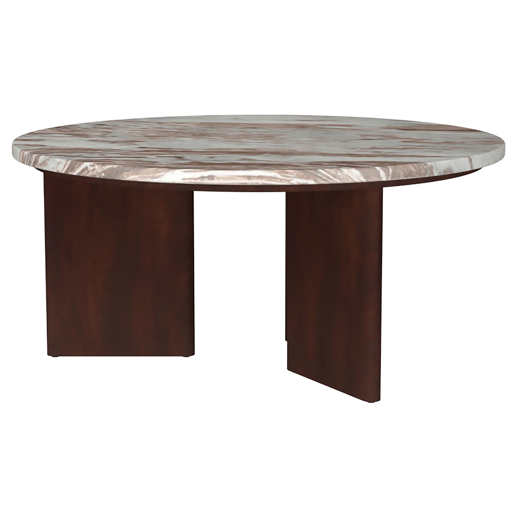 Detail of mango wood leg craftsmanship on Jenna table