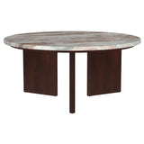 Jenna coffee table set in warm brown finish