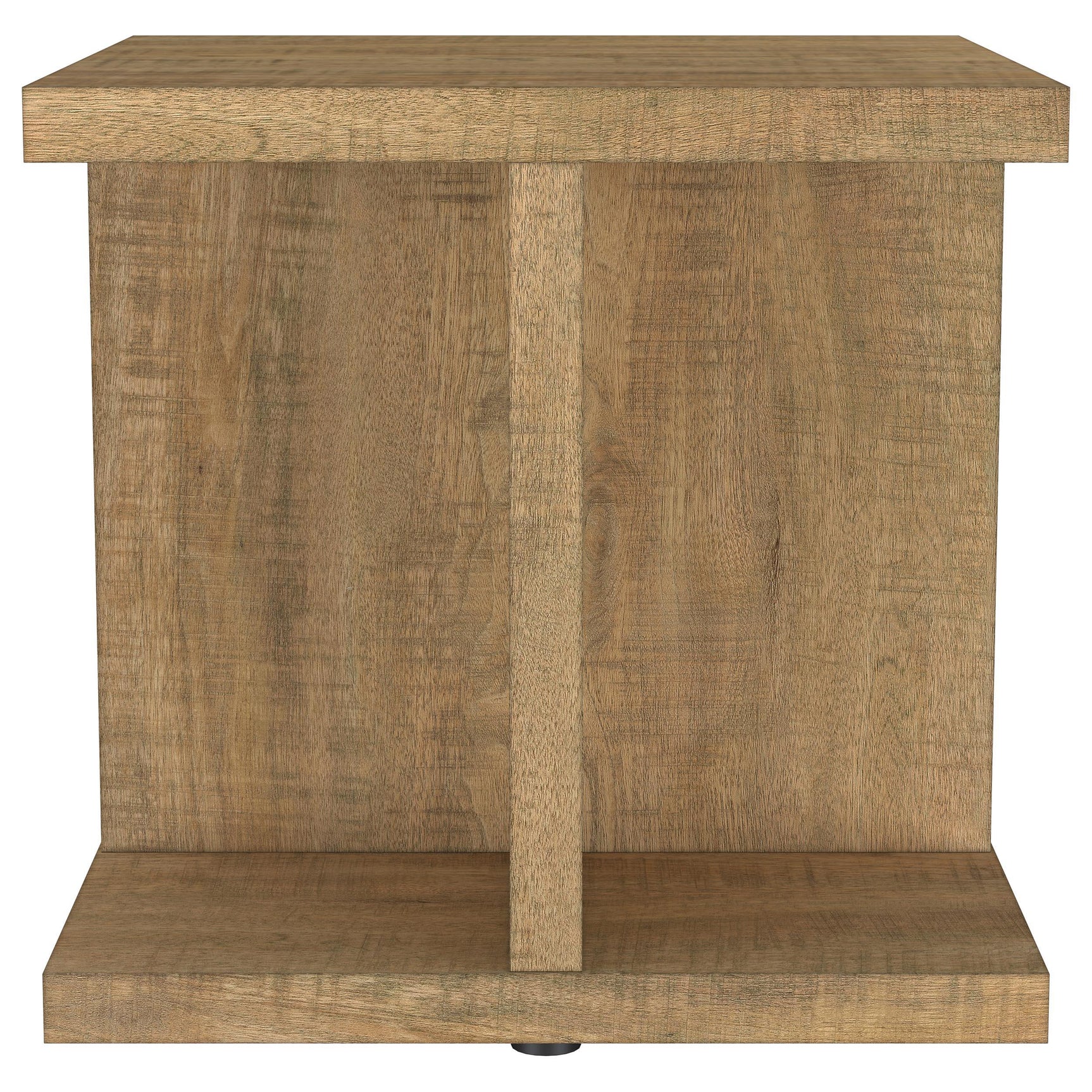 End Table open storage shelf detail