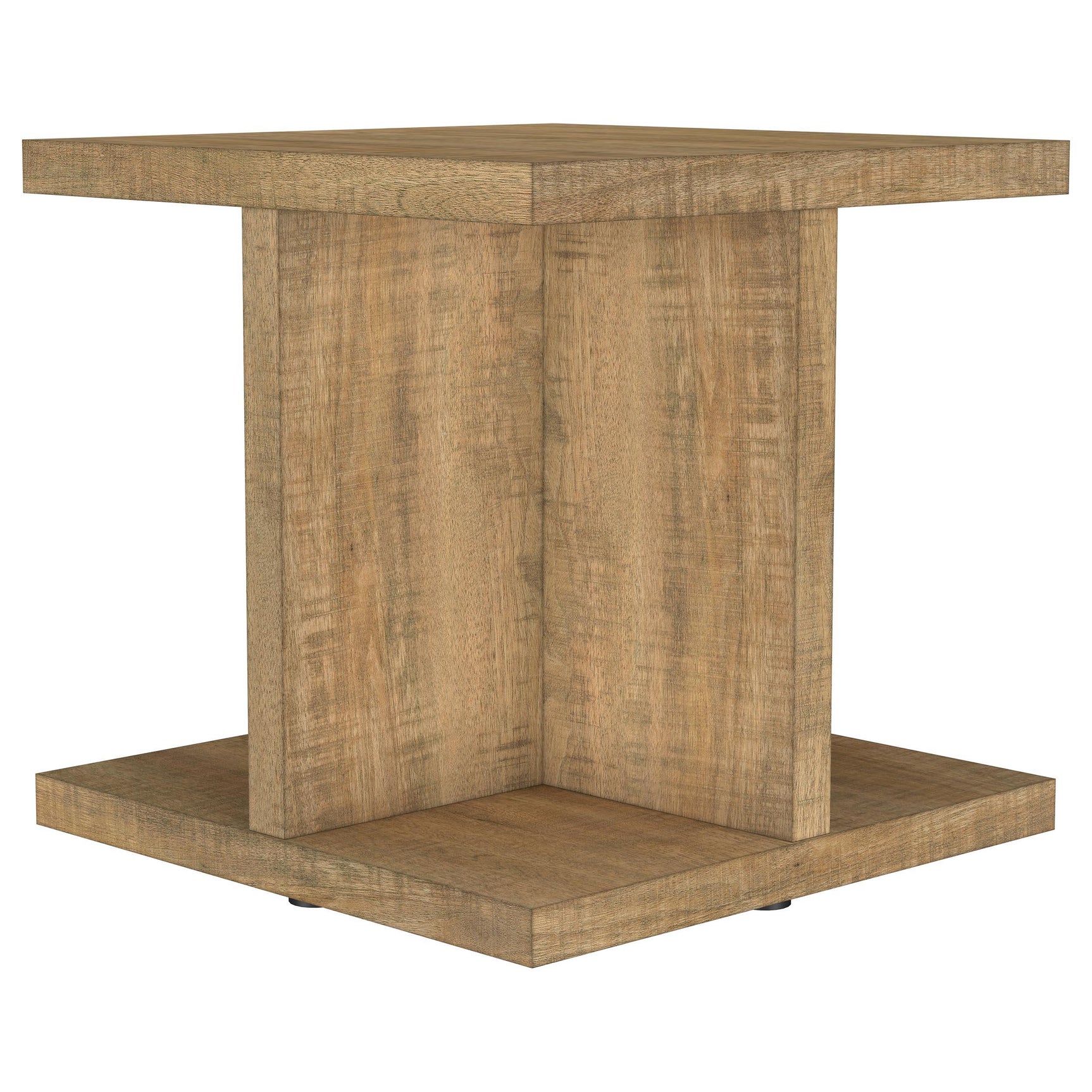 Set of coffee and end tables styled in living room