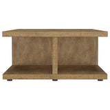 Bottom showing plastic glides on Cortona coffee table