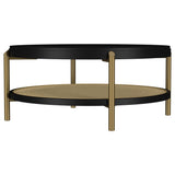 Top view of round coffee table