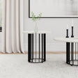 Haven side table showing top marble surface