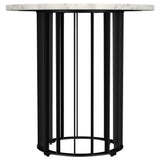 Black iron rod base of Haven side table