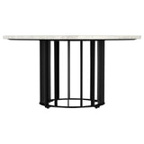 End table with black marble top and iron base