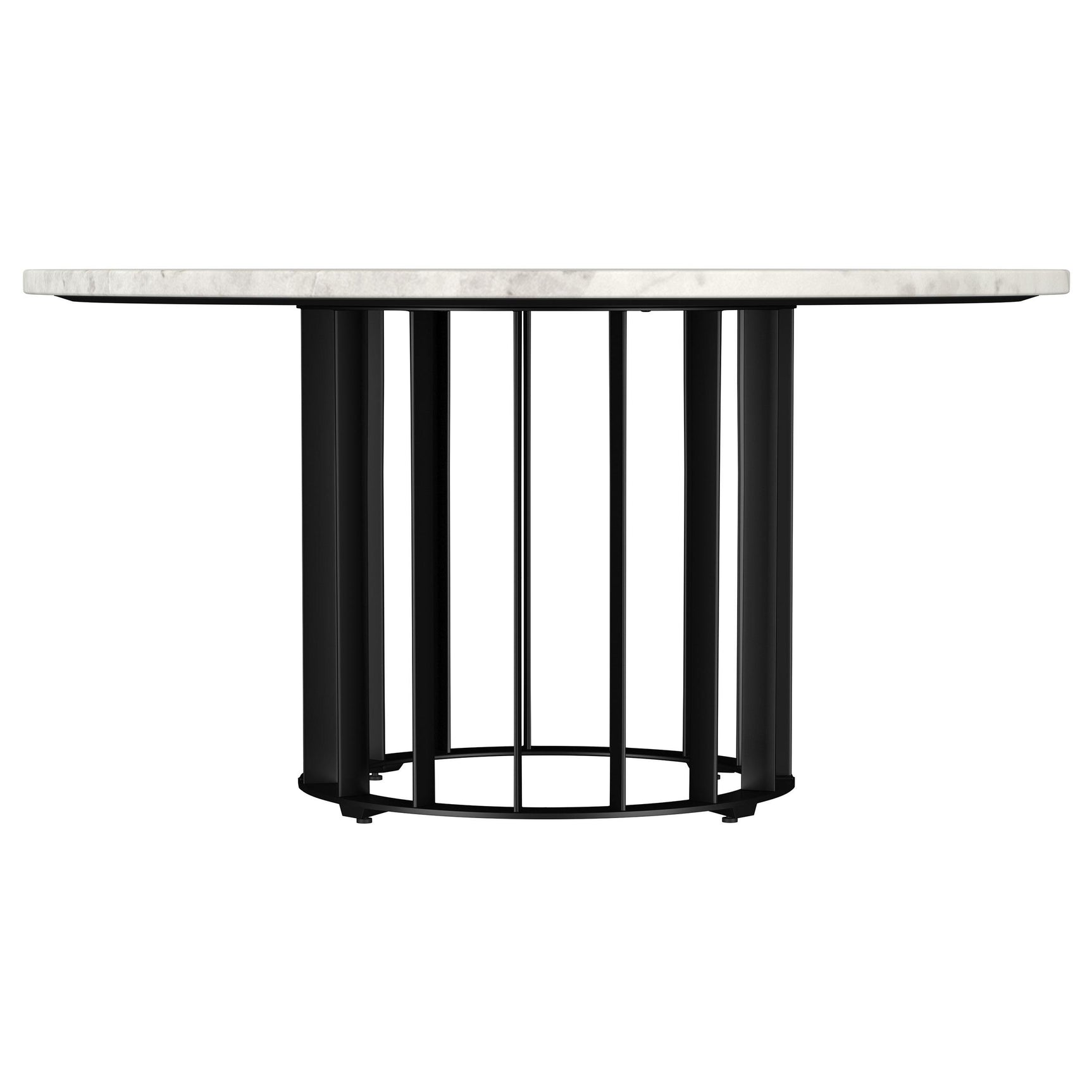 End table with black marble top and iron base