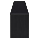 Black entertainment center side profile
